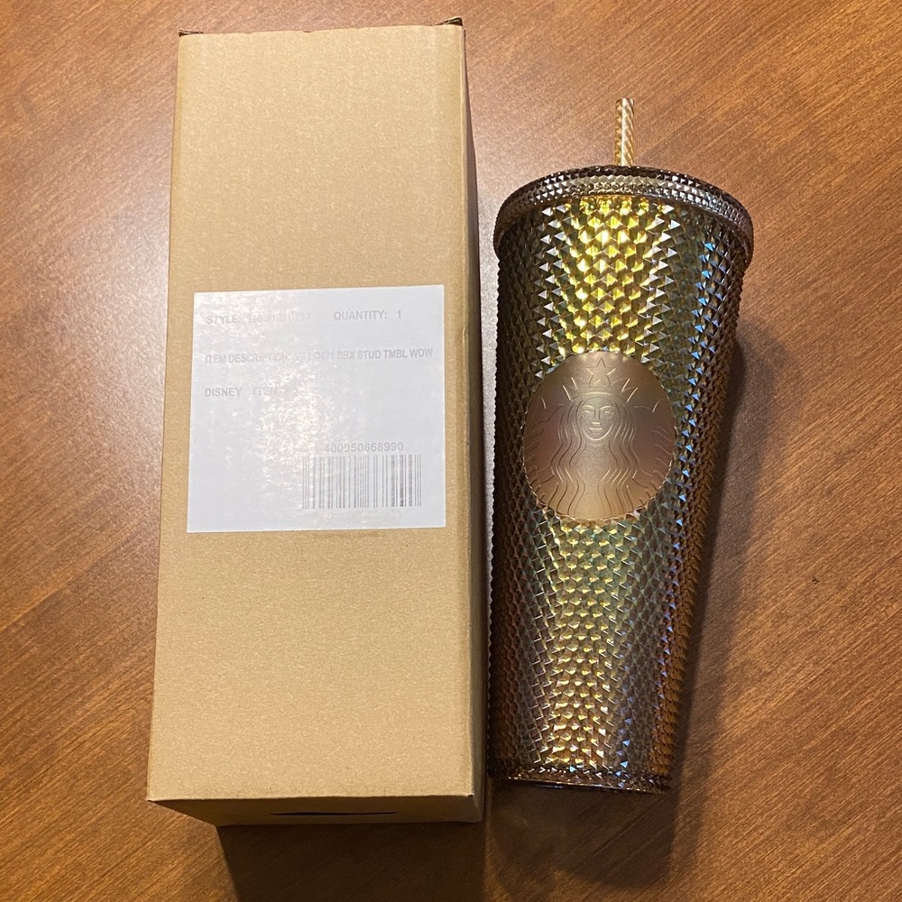 NEW Starbucks WDW 50th Celebration Gold Tumbler